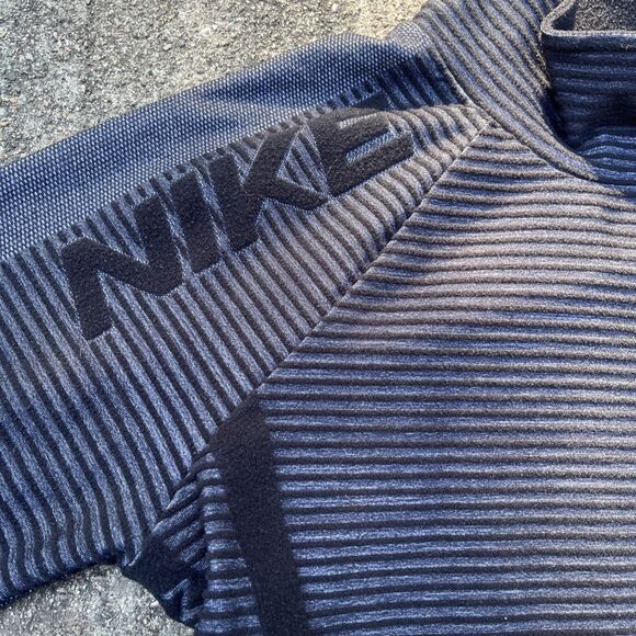 NIKE Pro Fit Hyperwarm Men's Pullover Shirt Ribbed Black/Purple Size Medium - Picture 6 of 14